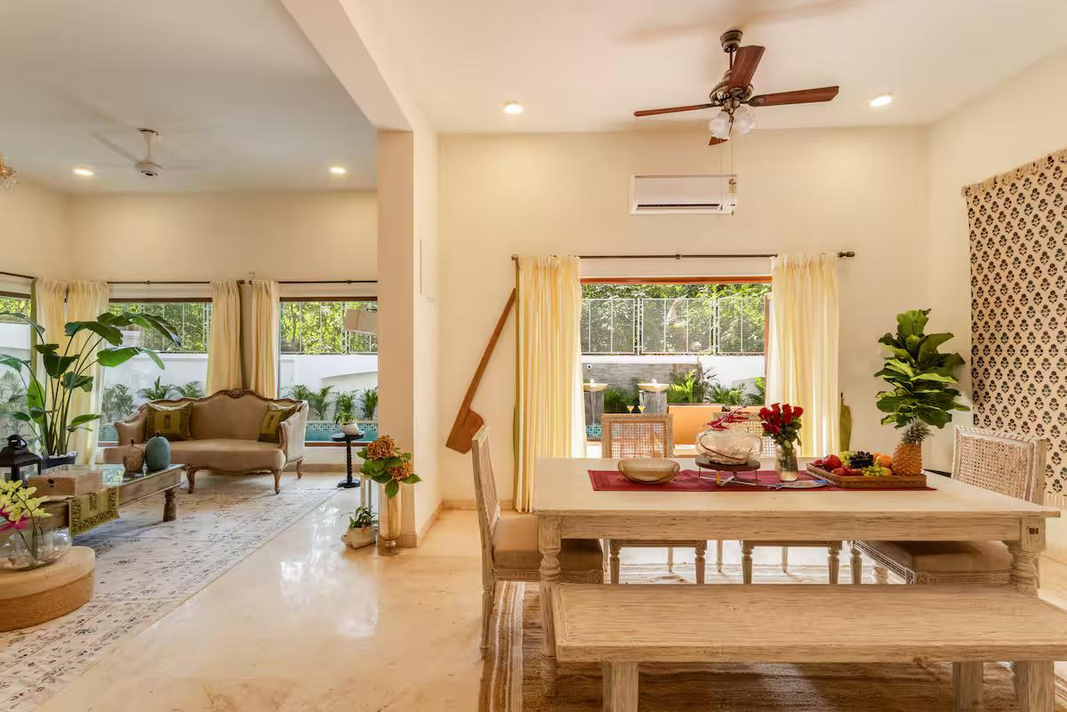 Ivory 5 BHK Private Pool Villa near Calangute x Solis Nature