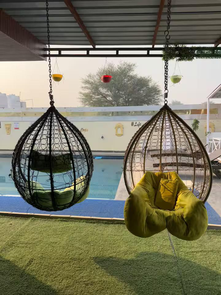 Enjoy pool at private villa in jaipur x Solis Nature