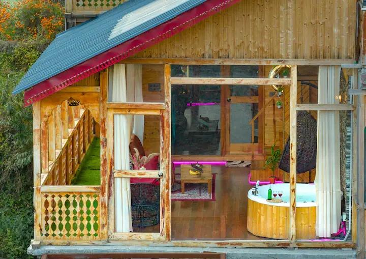 Private Jacuzzi & Mountain Views Cozy Wooden Cabin x Solis Nature