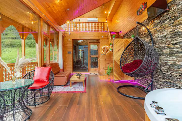 Private Jacuzzi & Mountain Views Cozy Wooden Cabin x Solis Nature