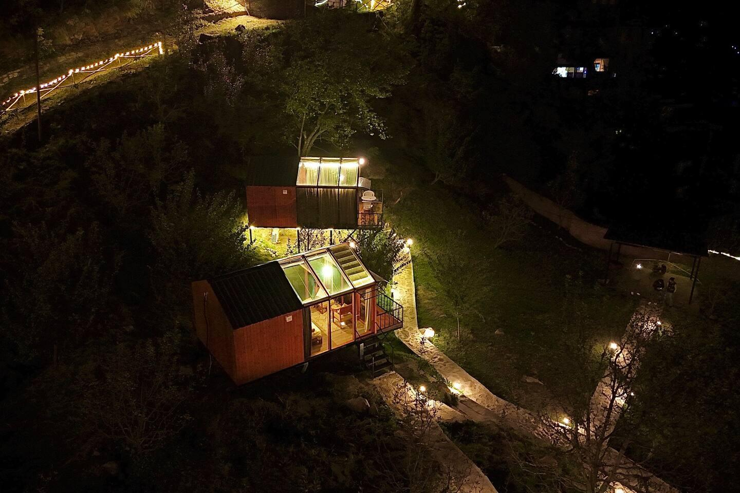 Dreamy Wood n Glass Cabin with Cafe in Forest x Solis Nature