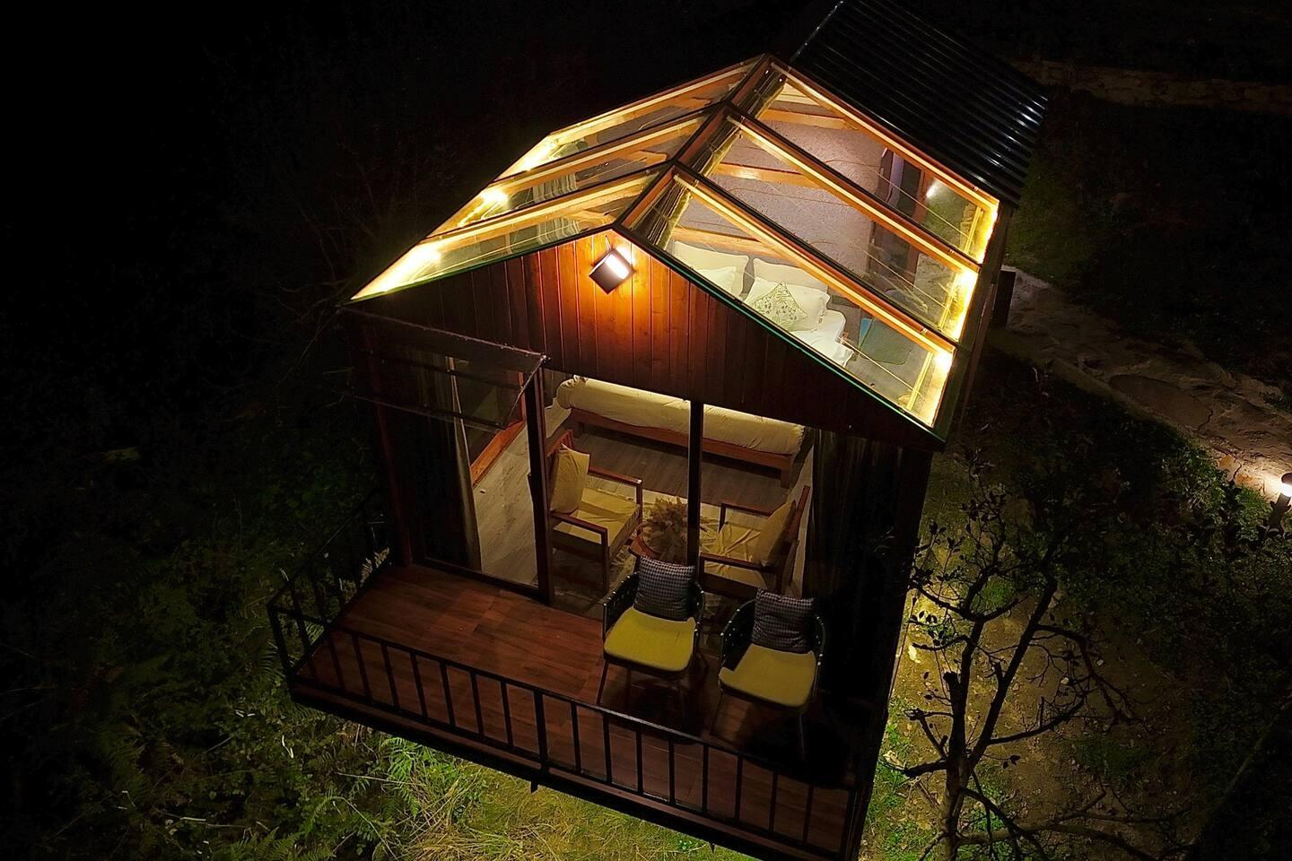 Dreamy Wood n Glass Cabin with Cafe in Forest x Solis Nature